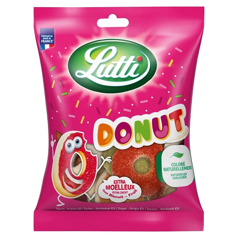 Lutti Donut Gummies 100 g Snaxies Exotic Candy Montreal Quebec canada