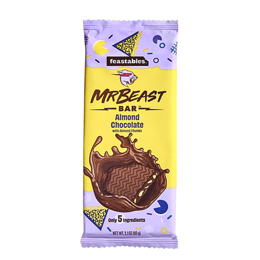Mr Beast Almond Chocolate Bar 60 g Snaxies Exotic Snacks Montreal Quebec Canada