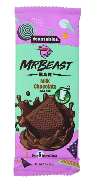 Mr Beast Milk Chocolate Bar 60 g  Snaxies Exotic Snacks Montreal Quebec Canada