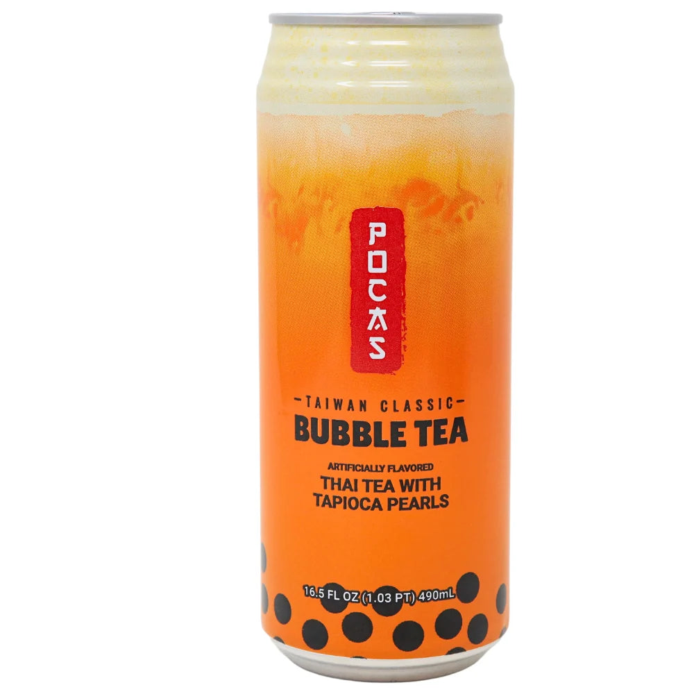 Pocas Bubble Tea Thai Tea Flavour 490 ml Snaxies Exotic Snacks Montreal Quebec Canada