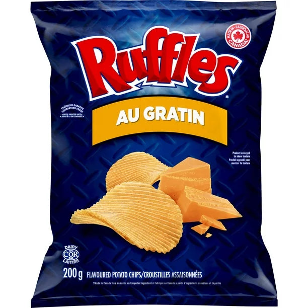 Ruffles au Gratin 200 g Snaxies Exotic Snacks Montreal Quebec Canada