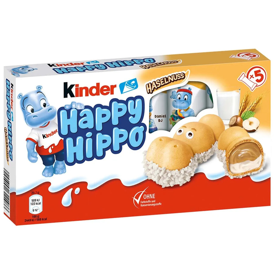 Kinder Happy Hippo Hazelnut 21 g (5 pack) Snaxies Exotic Snacks Montreal Quebec Canada