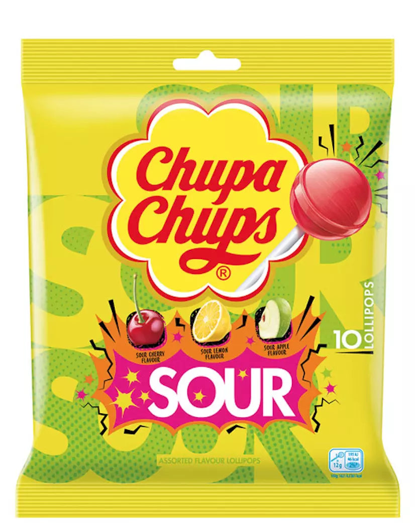 Chupa Chups Sour Lollipops 120 g Exotic Lollipops Snaxies Montreal Quebec Canada