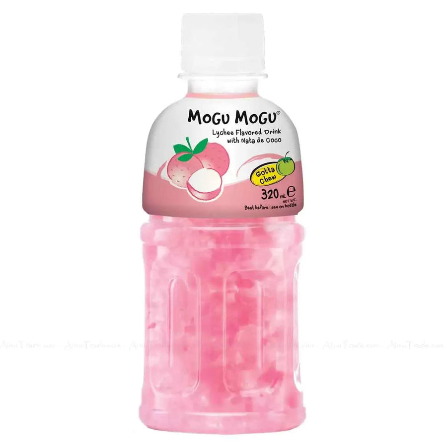 Mogu Mogu Lychee Flavored Drink With Coconut Jelly 320 ml Snaxies Exotic Drinks Montreal Quebec Canada