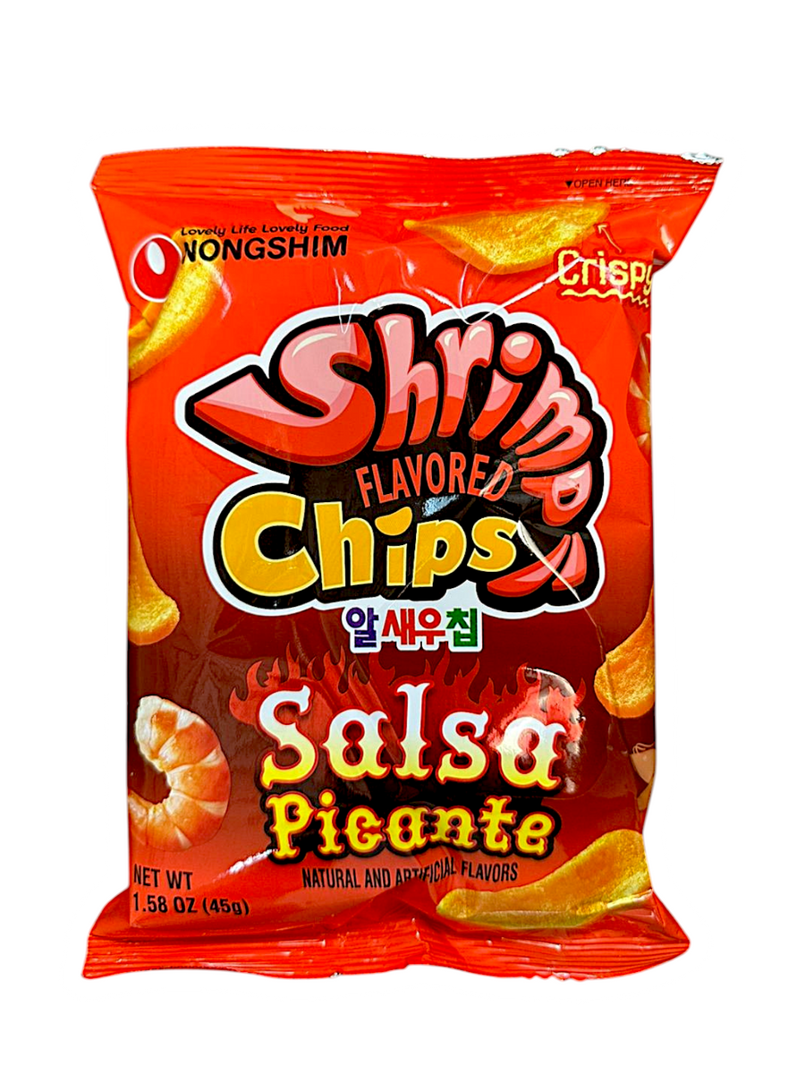 Nongshim Shrimp Flavoured Chips Salsa Picante 45 g Exotic Snacks Snaxies Montreal Quebec Canada