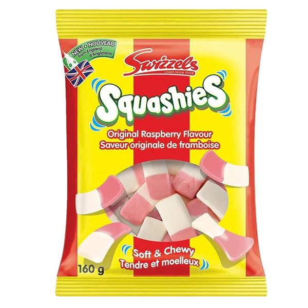 Swizzels Raspberry Squashies 160 g Snaxies Exotic Snacks Montreal Quebec Canada