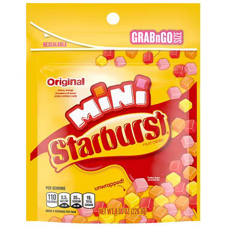 Starburst Original Mini Pouch 226 g Exotic Snacks Snaxies Montreal Quebec Canada 