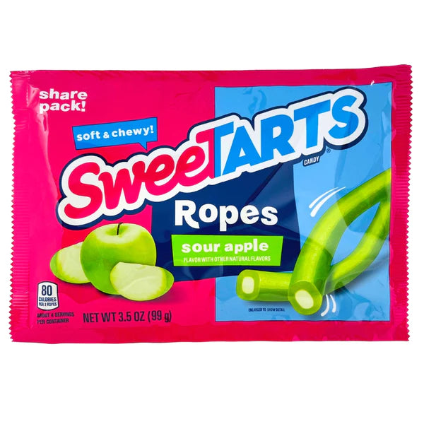 Sweetarts Rope Sour Apple Share Pack 99g Montreal Quebec Canada Snaxies