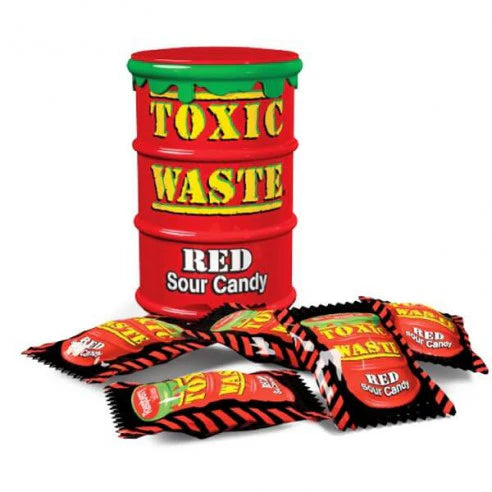 Toxic Waste Red Sour Candy 42 g Exotic Snacks Snaxies Montreal Quebec Canada