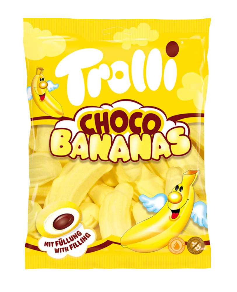 Trolli Choco Bananas 150 g Snaxies Exotic Snacks Montreal Quebec Canada