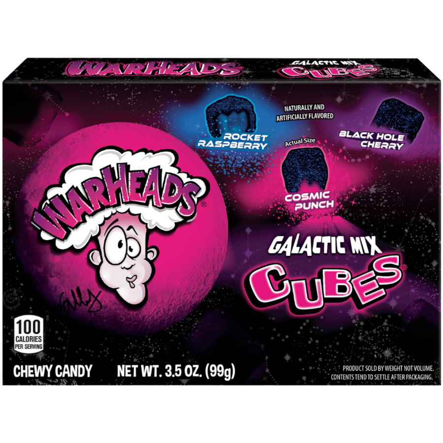 Warheads Galactic Cubes Theatre Box 99g Montreal Quebec Canada Snaxies