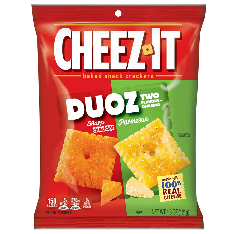 Cheez-It Duoz Sharp Cheddar & Parmesan Crackers 121 g Imported Exotic Snack Montreal Quebec Canada Snaxies