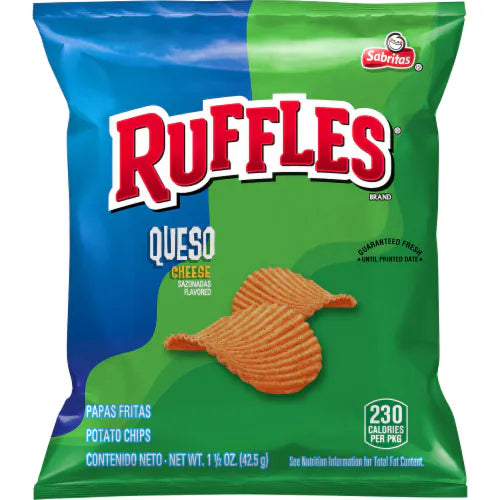 Ruffles Queso Cheese Flavoured Chips 42.5 g Snaxies Exotic Chips Montreal Canada