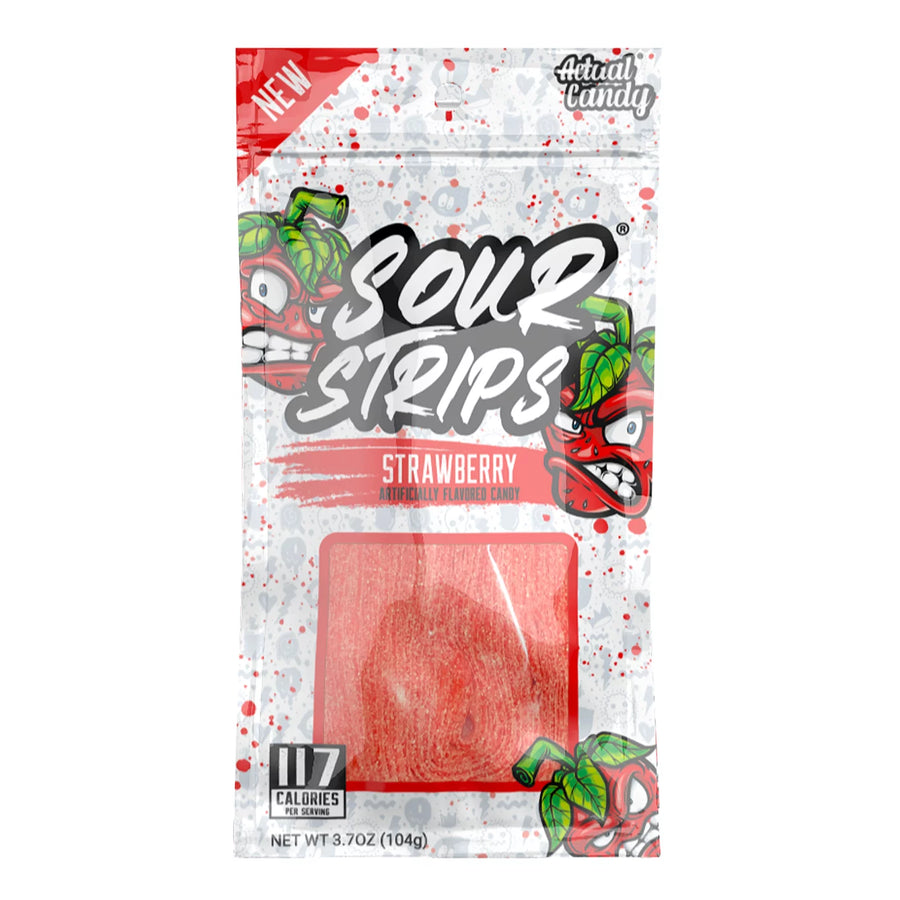 Sour Strips Strawberry 104 g Snaxies Exotic Candy Montreal Canada
