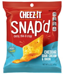Cheez-It Snap'd Cheddar Sour Cream & Onion Crackers 62 gImported Exotic Snack Montreal Quebec Canada Snaxies