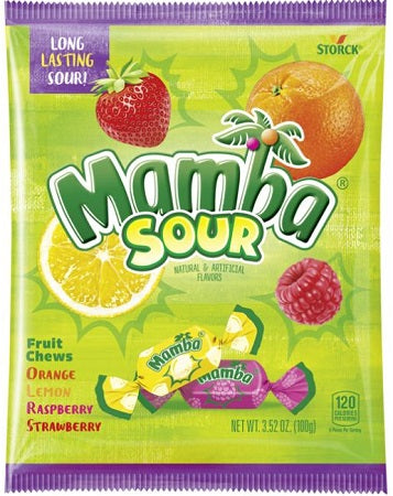 Mamba Sour Fruit Chews 100 g Exotic Snacks Snaxies Montreal Quebec Canada