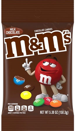 M&M's Milk Chocolate Candy Peg Bag 150.3 g Exotic Snacks Snaxies Montreal Quebec Canada