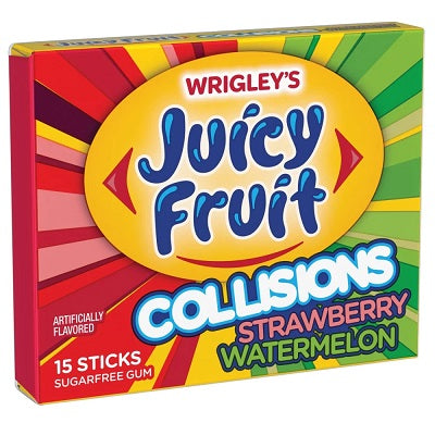 Juicy Fruit Collisions Strawberry Watermelon Gum 40 g Snaxies Exotic Snacks Montreal Quebec Canada