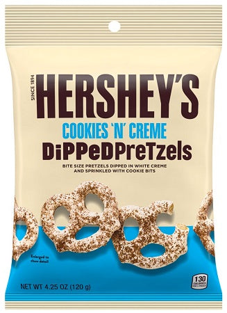 Hershey's DiPPeD PreTzels Cookies 'N' Cream 120 g Exotic Snacks Snaxies Montreal Quebec Canada