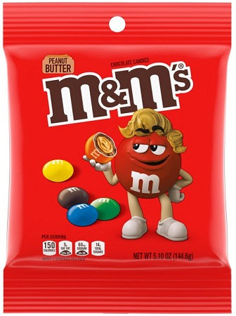 M&M's Peanut Butter Candy Peg Bag 144.6 g Exotic Snacks Snaxies Montreal Quebec Canada 