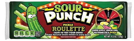 Sour Punch Pickle Roulette Straws 128 g Exotic Snacks Snaxies Montreal Quebec Canada