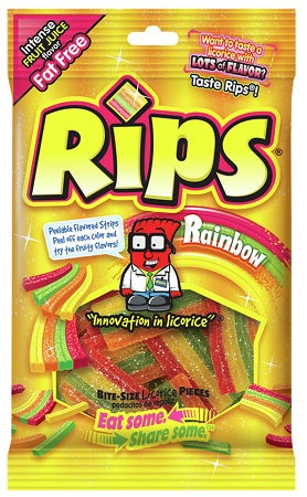 Rips Bite-Size Rainbow Licorice Candy 113 g Snaxies Exotic Snacks Montreal Quebec Canada