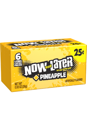Now & Later Chewy Pineapple 26 g Snaxies Exotic Candy Montreal Canada