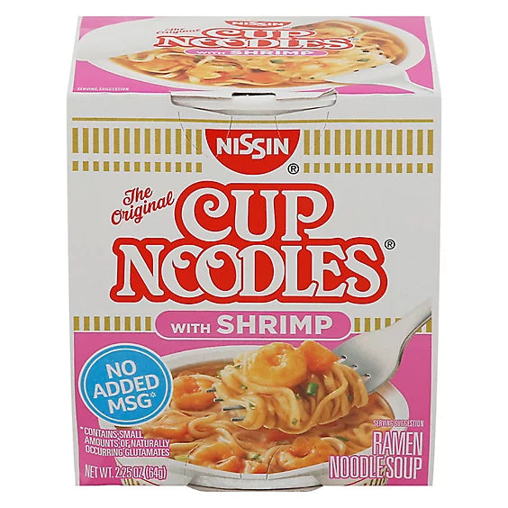 Nissin Shrimp Flavour Cup Noodles 64 g Snaxies Montreal