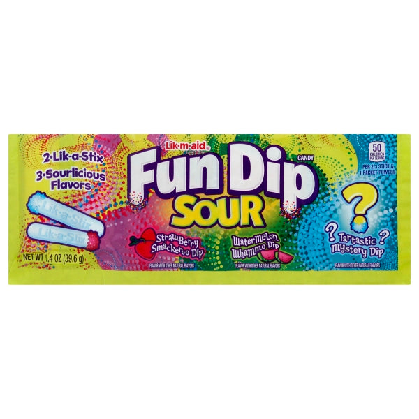 Fun Dip Sour 3 Flavour Pack 39.6 g Snaxies Exotic Candy Montreal Canada