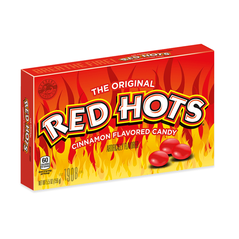 Ferrara Red Hots Cinnamon Flavoured Candy Box 26 g Snaxies Exotic Candy Montreal Canada
