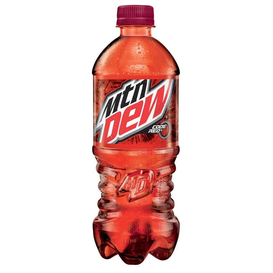 Mountain Dew Code Red Bottle 591 ml Snaxies Exotic Drinks Montreal Canada