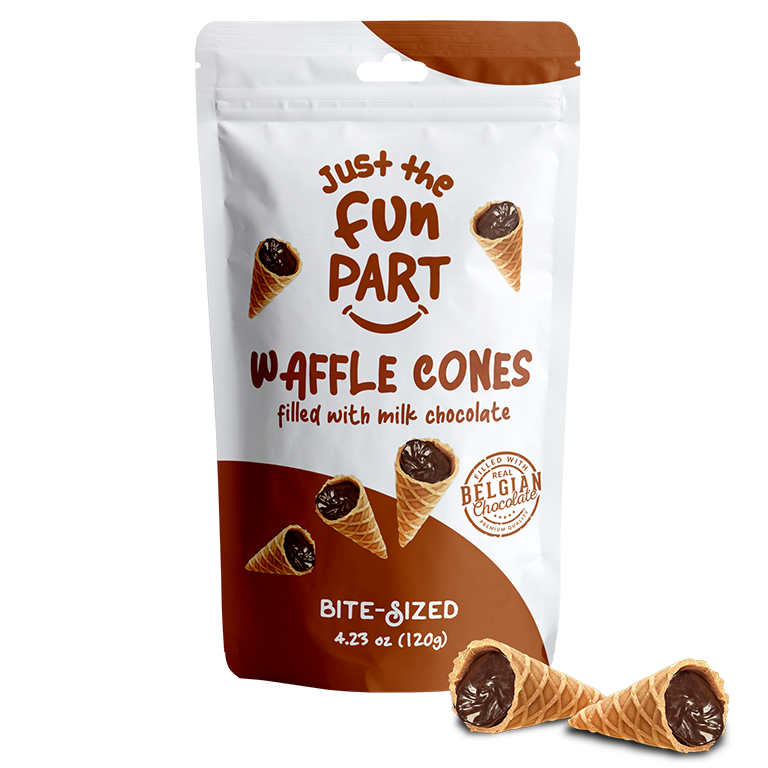 Just The Fun Part Waffle Cones Milk Chocolate 120 g Snaxies Exotic Cookies Montreal Canada