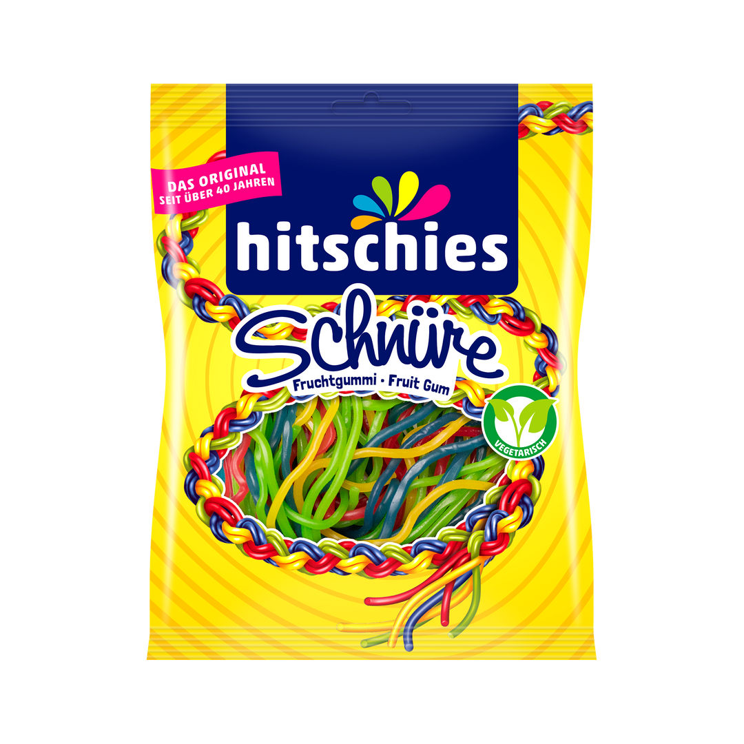 Hitschies Colorful Laces (Schnüre) Gummies 125 g Snaxies Exotic Candy Montreal Canada
