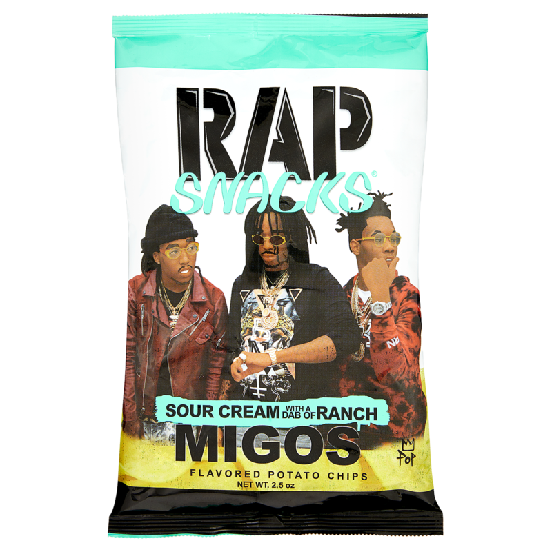 Rap Snacks Migos Sour Cream with Ranch Potato Chips 70 g Snaxies Exotic Chips Montreal Canada