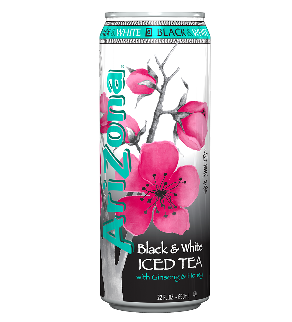 Arizona Black & White Tea 650 mL Exotic Drinks Snaxies Montreal Quebec Canada