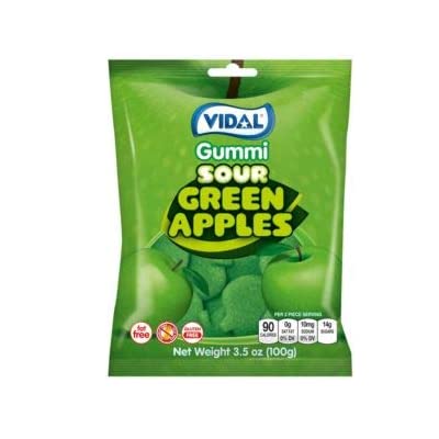 Vidal Gummi Sour Green Apples 100 g Snaxies Exotic Candy Montreal Canada