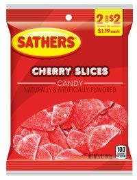 Sathers Cherry Slices Candy 142 g Snaxies Exotic Candy Montreal Canada