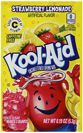 Kool Aid Unsweetened Strawberry Lemonade Drink Mix 5.3 g Snaxies Exotic Drink Mix Montreal Canada