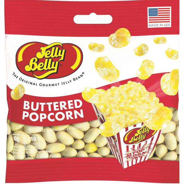 Jelly Belly Buttered Popcorn 100 g Snaxies Exotic Candy Montreal Canada