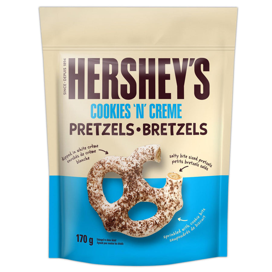 Hershey's Cookies 'N' Creme Coated Pretzels 170 g Snaxies Exotic Snacks Montreal Quebec Canada