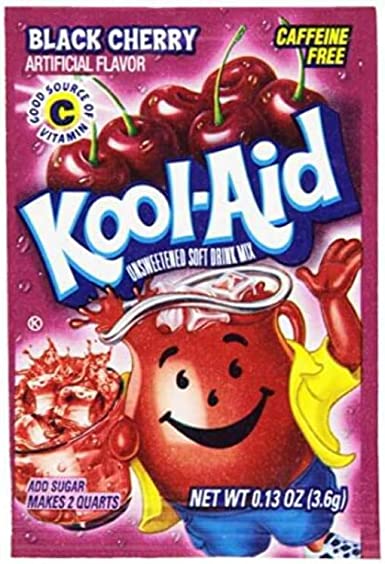 Kool Aid Unsweetened Black Cherry Drink Mix 3.6 g Snaxies Exotic Drink Mix Montreal Canada