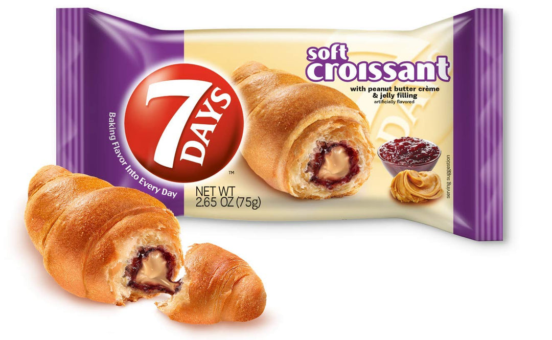 7 Days Croissant Peanut Butter & Jelly Flavour 75 g Snaxies Exotic Pastry Montreal Canada