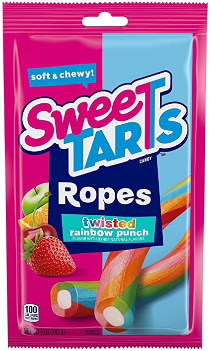 SweeTARTS Twisted Rainbow Punch Ropes 141 g Snaxies Exotic Candy Montreal Canada