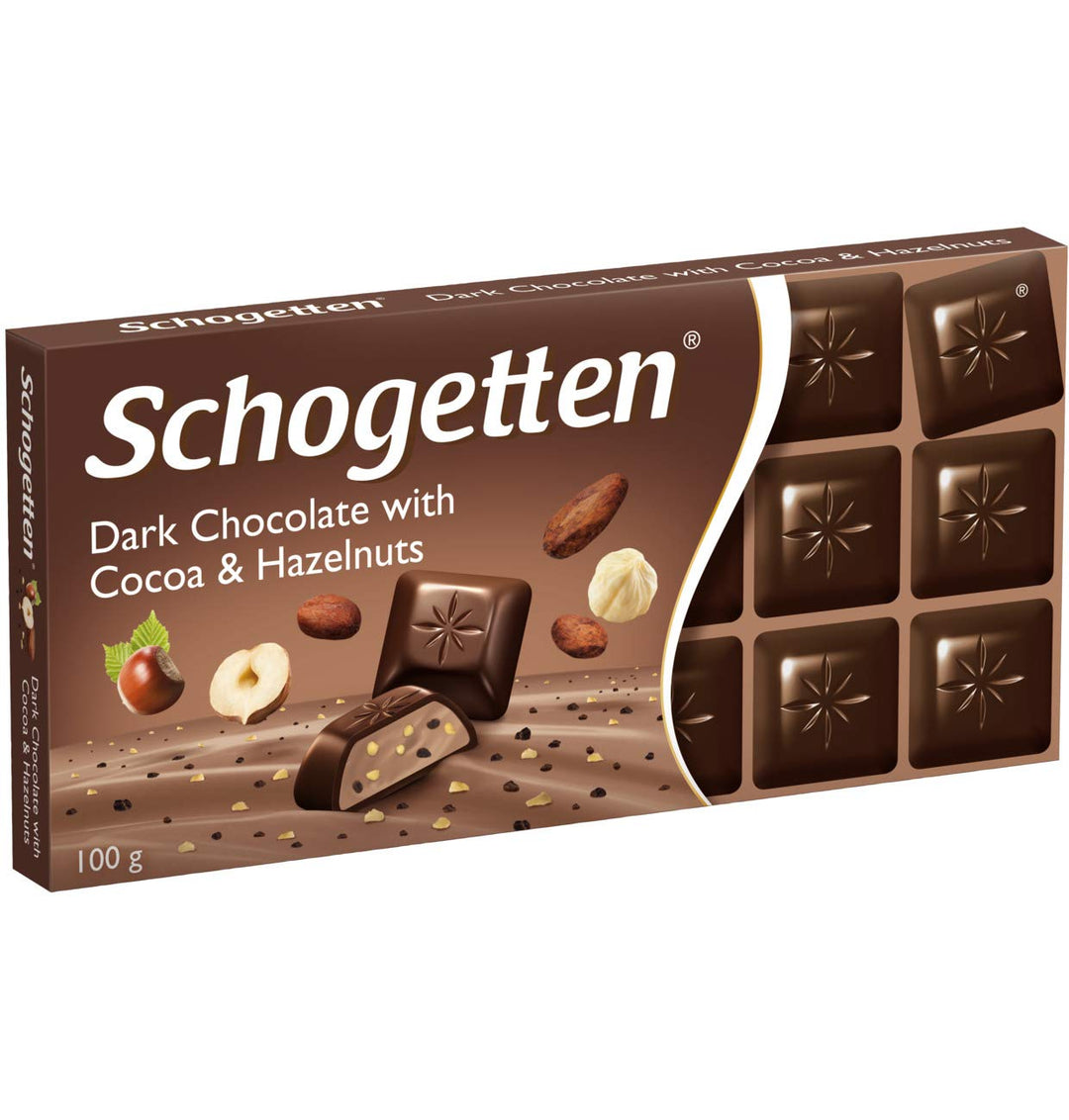 Schogetten Dark Chocolate & Hazelnut Chocolate Bar 100 g Snaxies Exotic Chocolate Montreal Canada