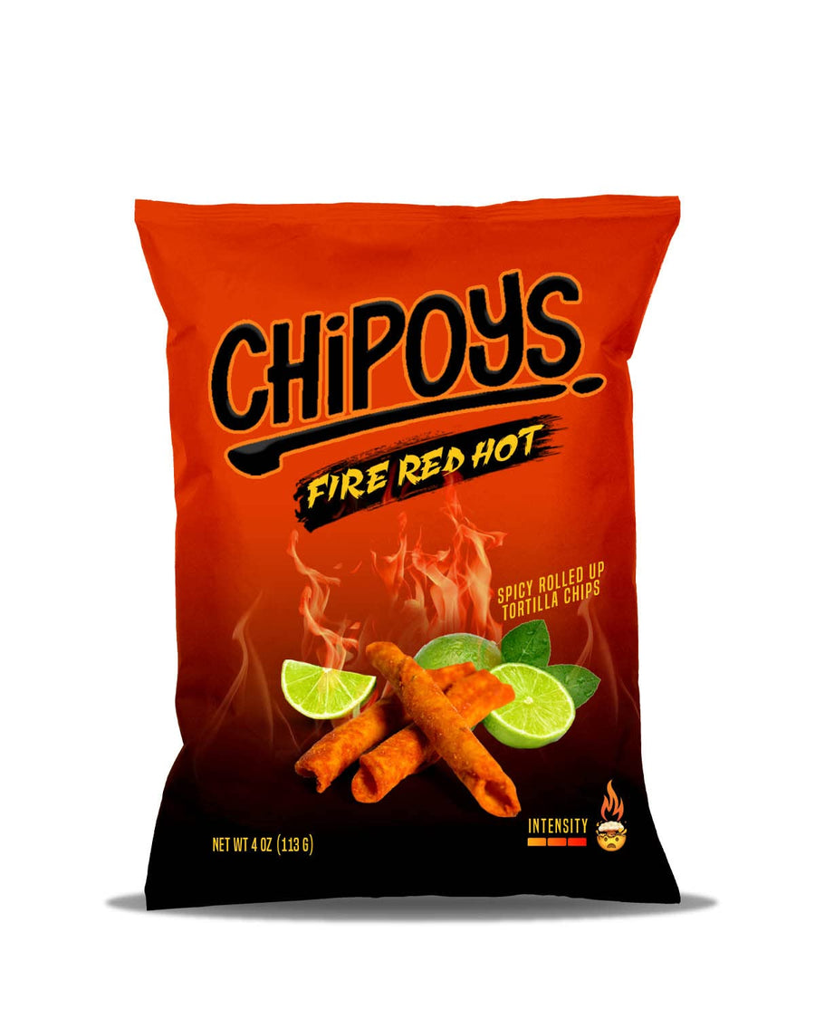 Chipoys Fire Red Hot Tortilla Chips 56.7 g Snaxies Exotic Chips Montreal Canada