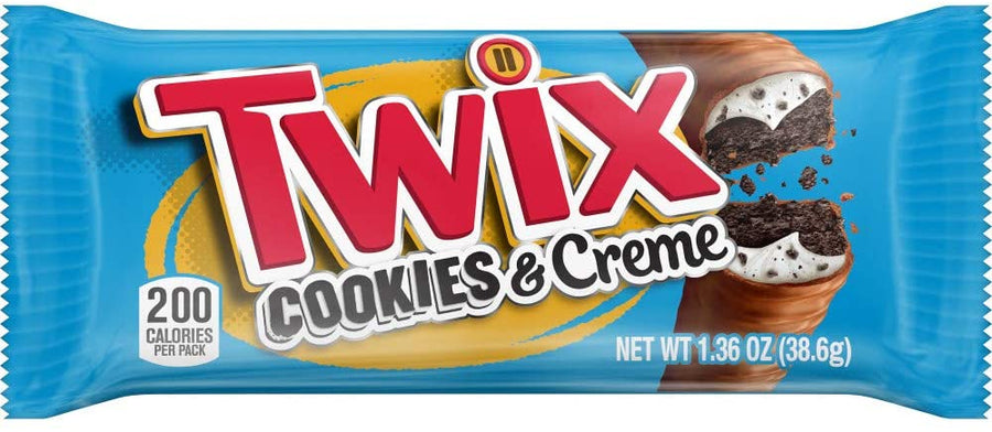 Twix Cookies & Cream 38.6 g Snaxies Exotic Chocolate Montreal Canada