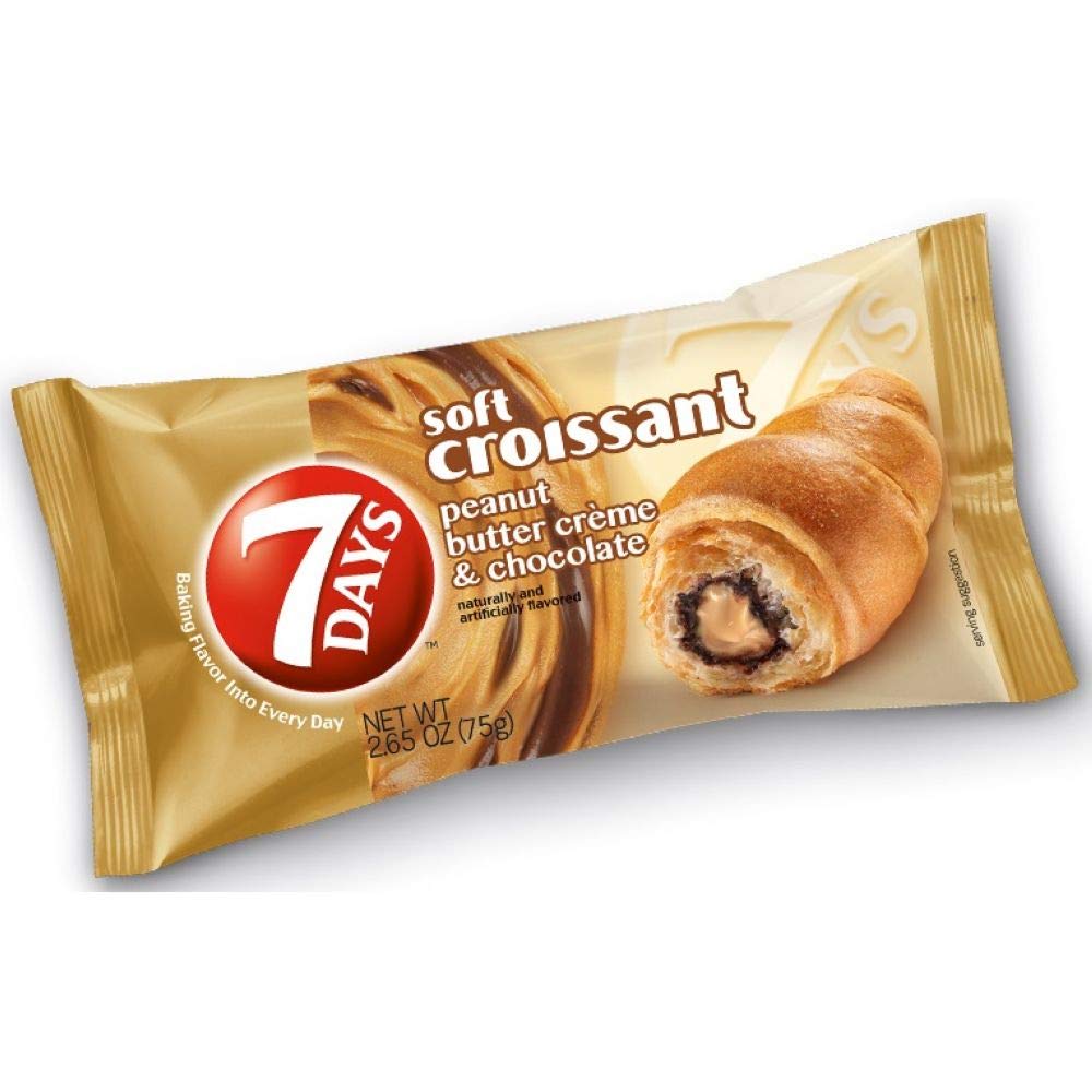 7 Days Croissant Peanut Butter & Chocolate Flavour 75 g Snaxies Exotic Pastry Montreal Canada