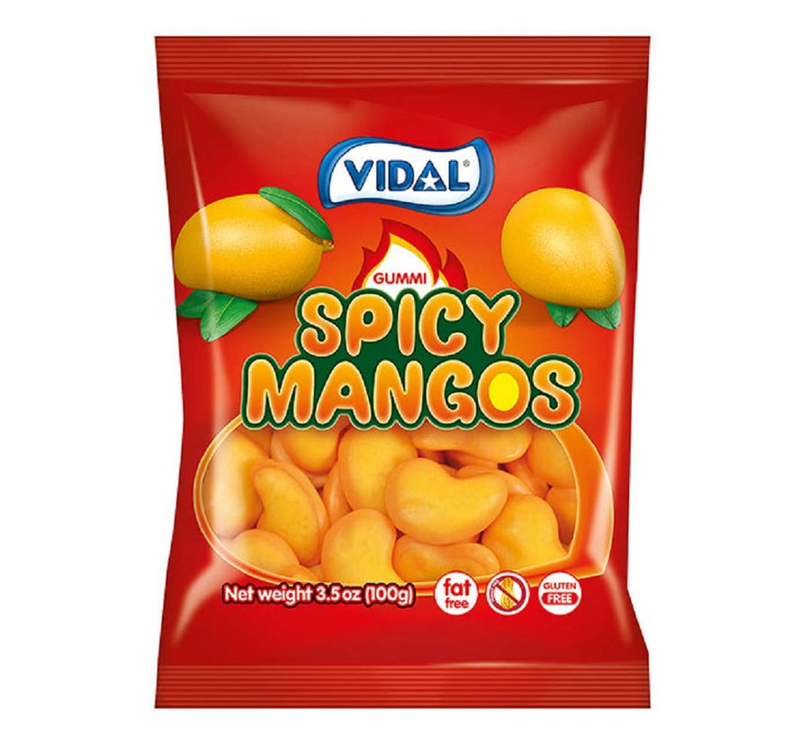Vidal Gummi Spicy Mangos 100 g Snaxies Exotic Candy Montreal Canada