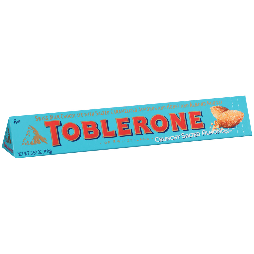 Toblerone Crunchy Salted Almond Chocolate Bar 100 g Snaxies Exotic Chocolate Montreal Canada