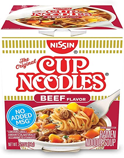 Nissin Beef Flavour Cup Noodles 64 g Snaxies Montreal